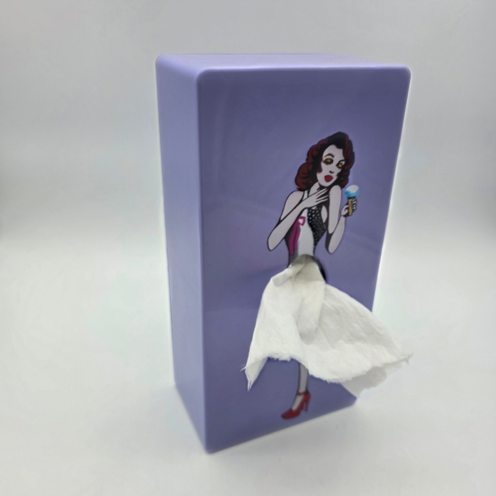 Unbranded Tissue Box Cover Pin Up Girl Skirt Dispenser Purple OS